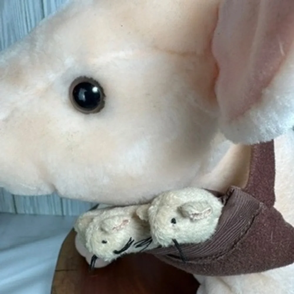 Vintage Babe and Friends Pig Plush with Mice in Pouch Movie Collectible Toy 12